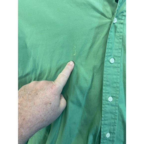 Ralph Lauren Shirt Mens 16 1/2 Green Yarmouth Pinpoint Oxford Cotton Button Down - Picture 3 of 8